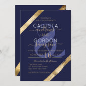 Hochzeitsfeiern mit Künstlerischen Marineboldsträu Einladung (Vorne/Hinten)