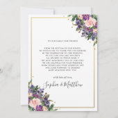 Hochzeitsfeiern mit Lila Bläserin-Gold Geometric F Dankeskarte (Rückseite)