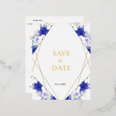 Hochzeitsfeiern mit Lila Geometrie Folie Einladungspostkarte (Vorderseite/Rückseite)