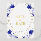 Hochzeitsfeiern mit Lila Geometrie Folie Einladungspostkarte (Vorderseite)