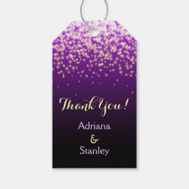 Hochzeitsfeiern mit lila Glanzlicht Vielen Dank Geschenkanhänger