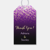 Hochzeitsfeiern mit lila Glanzlicht Vielen Dank Geschenkanhänger (Rückseite)
