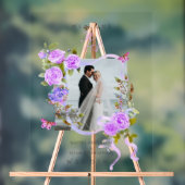 Hochzeitsfeiern mit lila Rose-Multigram-Foto Acrylschild (Neutral)