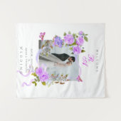 Hochzeitsfeiern mit lila Rose-Multigram-Foto Wandteppich (Vorderseite (Horizontal))