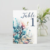 Hochzeitsfeiern mit Meeresschildkröten Einladung (Stehend Vorderseite)