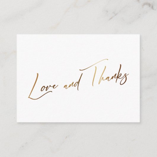 Hochzeitsfeiern mit moderner Goldhandschrift Begleitkarte (Rückseite)