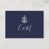 Hochzeitsfeiern mit Navy Blue Anchor Begleitkarte (Rückseite)
