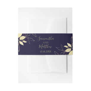 Hochzeitsfeiern mit Navy Blue & Gold Einladungsbanderole