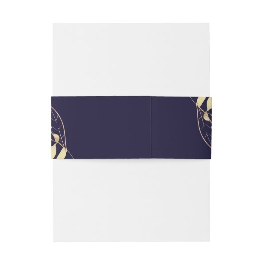 Hochzeitsfeiern mit Navy Blue & Gold Einladungsbanderole (Rückseitenbeispiel)