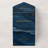 Hochzeitsfeiern mit Navy Blue & Gold in einer Einl All In One Einladung (Außenbereich)