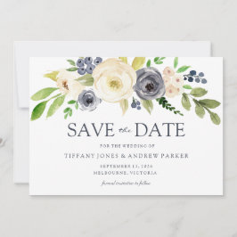Hochzeitsfeiern mit Navy & Champagne Watercolor-Bl Save The Date