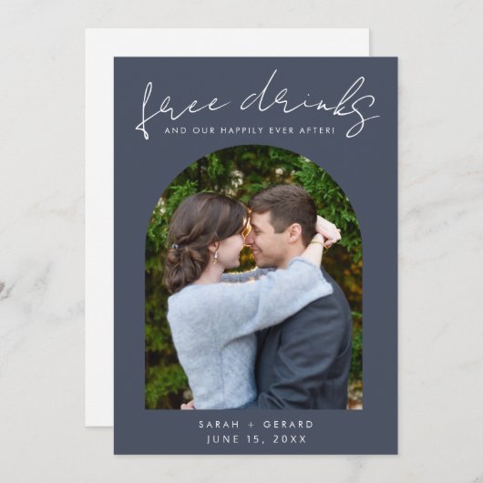 Hochzeitsfeiern mit offenem Bar Save The Date (Vorne/Hinten)