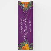 Hochzeitsfeiern mit Orangen und Lila Pflaumenblätt Banner (Vertikal)