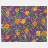 Hochzeitsfeiern mit Orangen und Lila Pflaumenblätt Fleecedecke (Vorderseite (Horizontal))