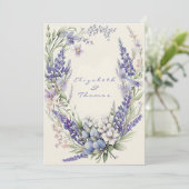 Hochzeitsfeiern mit Pink und Purpur Einladung (Stehend Vorderseite)