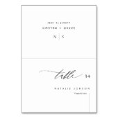 Hochzeitsfeiern mit Platzkarten zur Wahl des Essen Tischnummer (Vorderseite)