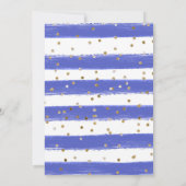 Hochzeitsfeiern mit rosa und blauen Blumen Einladung (Rückseite)