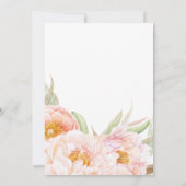 Hochzeitsfeiern mit rosafarbenen Peonies Einladung (Rückseite)