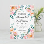 Hochzeitsfeiern mit rustikalem Blumenwasser Einladung (Stehend Vorderseite)