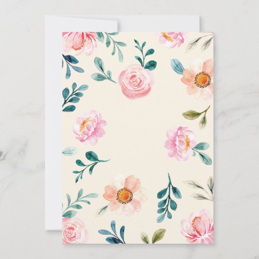 Hochzeitsfeiern mit rustikalem Blumenwasser Einladung (Rückseite)