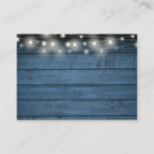 Hochzeitsfeiern mit rustikalen blauen String-Light Begleitkarte (Rückseite)
