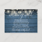 Hochzeitsfeiern mit rustikalen blauen String-Light Begleitkarte (Vorderseite)