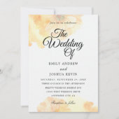 Hochzeitsfeiern mit schönem pfirsichfarbenem Wasse Einladung (Vorderseite)