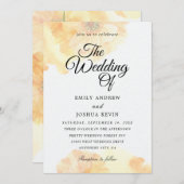 Hochzeitsfeiern mit schönem pfirsichfarbenem Wasse Einladung (Vorne/Hinten)