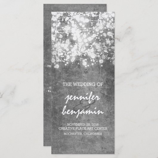 Hochzeitsfeiern mit silbernen Lichtern Programm (Vorne/Hinten)