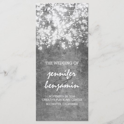 Hochzeitsfeiern mit silbernen Lichtern Programm (Vorderseite)