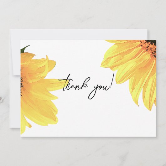 Hochzeitsfeiern mit Sonnenblumen Dankeskarte (Vorderseite)