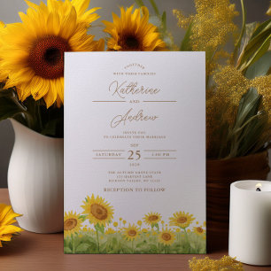 Hochzeitsfeiern mit Sonnenblumen Einladung
