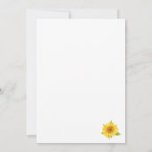 Hochzeitsfeiern mit Sonnenblumen Einladung (Rückseite)