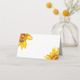 Hochzeitsfeiern mit Sonnenblumen Platzkarten
