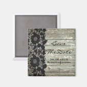 Hochzeitsfeiern mit Spitzenholz Save the Date Magnet (Vorderseite/Rückseite)