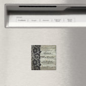 Hochzeitsfeiern mit Spitzenholz Save the Date Magnet (In Situ (Geschirrspüler))