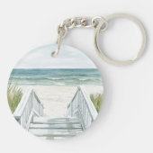 Hochzeitsfeiern mit tropischen Palmen Schlüsselanhänger (Rückseite)