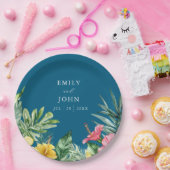 Hochzeitsfeiern mit tropischer Vegetation Pappteller (Party)