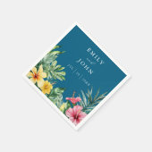 Hochzeitsfeiern mit tropischer Vegetation Serviette (Ecke)