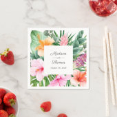 Hochzeitsfeiern mit tropischer Wasserfarbe Serviette (Beispiel)