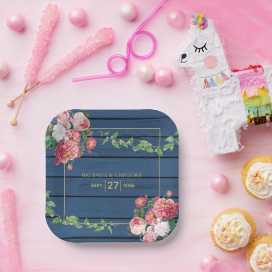 Hochzeitsfeiern mit Vintagem Rosenholz Pappteller (Party)