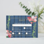 Hochzeitsfeiern mit Vintagem Rosenholz RSVP Karte (Stehend Vorderseite)