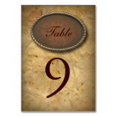 Hochzeitsfeiern mit Vintagem Western Tischnummer (Rückseite)