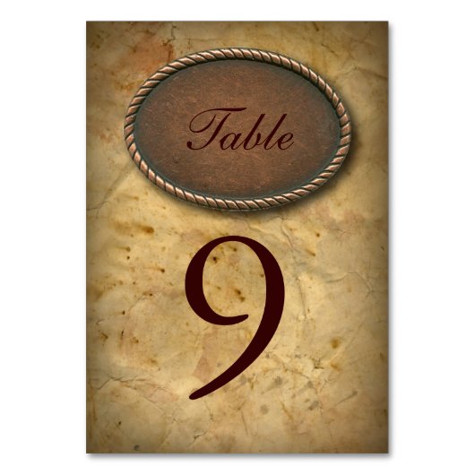 Hochzeitsfeiern mit Vintagem Western Tischnummer (Rückseite)