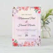 Hochzeitsfeiern mit Wasserfarbe Elegante Einladung (Stehend Vorderseite)