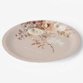 Hochzeitsfeiern mit Wasserfarben-Blush-Brautparty Pappteller (Schrägansicht)