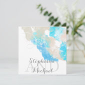 Hochzeitsfeiern mit Wasserfarbenfrohen Einladung (Stehend Vorderseite)