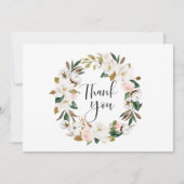 Hochzeitsfeiern mit Watercolor Magnolias und Cotto Dankeskarte (Vorderseite)