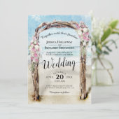 Hochzeitsfeiern mit weißem Rosenholz Einladung (Stehend Vorderseite)