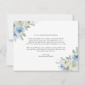 Hochzeitsfeiern mit weißer Blüte Dankeskarte (Rückseite)